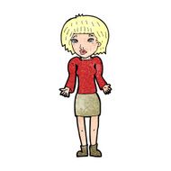 cartoon woman shrugging shoulders N629