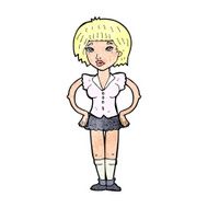 cartoon woman with hands on hips N295