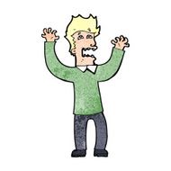 cartoon terrified man N365