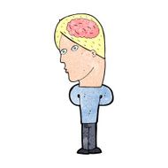cartoon man with big brain N13