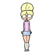 cartoon librarian woman N13