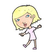 cartoon happy girl gesturing to follow N13