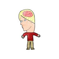 cartoon man with brain symbol N23
