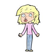 cartoon girl shrugging shoulders N37