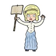 cartoon vicorian woman protesting N13