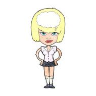 cartoon woman thinking N57