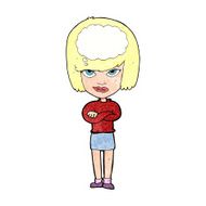 cartoon woman with folded arms imagining N14