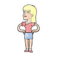 cartoon woman with hands on hips N297