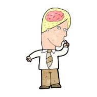 cartoon businessman with huge brain N12