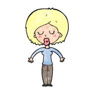 cartoon woman with closed eyes N14