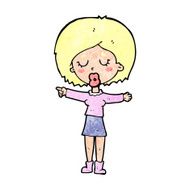 cartoon pointing woman N39
