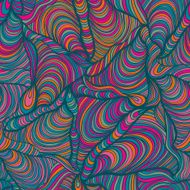 colorful seamless abstract hand-drawn pattern waves background N28