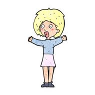 cartoon worried woman N103