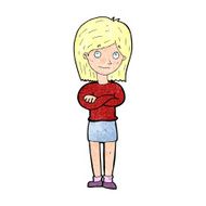 cartoon friendly girl rolling eyes N14