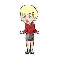 cartoon woman shrugging shoulders N630