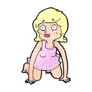 cartoon woman on all fours N27