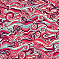 Seamless wave hand-drawn pattern waves background (seamlessly t N3