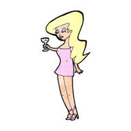 cartoon woman at party N27