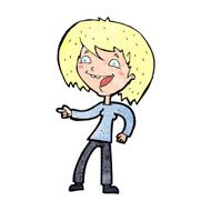 cartoon woman laughing and pointing N13