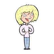 cartoon excited woman N180