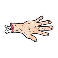 gross severed hand cartoon N8