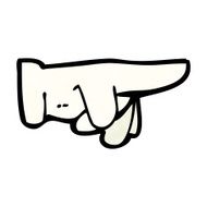 cartoon pointing hand N72