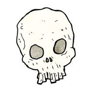 cartoon spooky skull N228