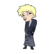 cartoon woman with hands in pockets N14