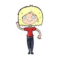 Cartoon Woman Waving N442