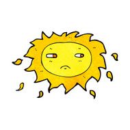 cartoon sad sun N14