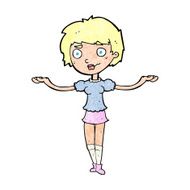 cartoon woman spreading arms N14
