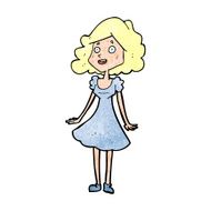 cartoon happy woman in dress N38
