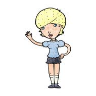 Cartoon Girl Waving N43