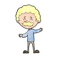 cartoon happy man with mustache N14