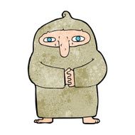 cartoon monk in robe N13