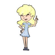 cartoon girl making point N14