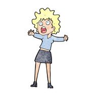 cartoon frightened woman N37