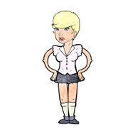 cartoon woman with hands on hips N298