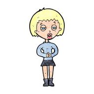 cartoon suspicious girl N14