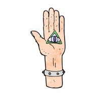 cartoon spooky hand symbol N13