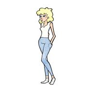 cartoon pretty woman N373