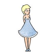 cartoon pretty woman in dress N65