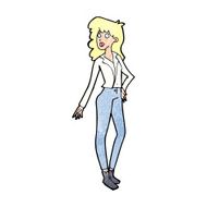 cartoon pretty woman N374