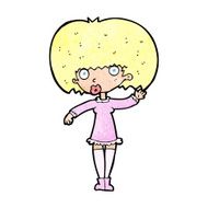 cartoon waving girl N15