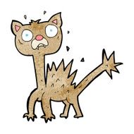 cartoon scared cat N13