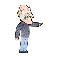 cartoon furious old man N18