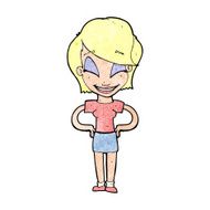 cartoon woman with hands on hips N299