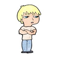 cartoon annoyed boy N49