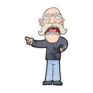 cartoon angry old man N198