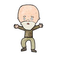 cartoon panicking old man N13